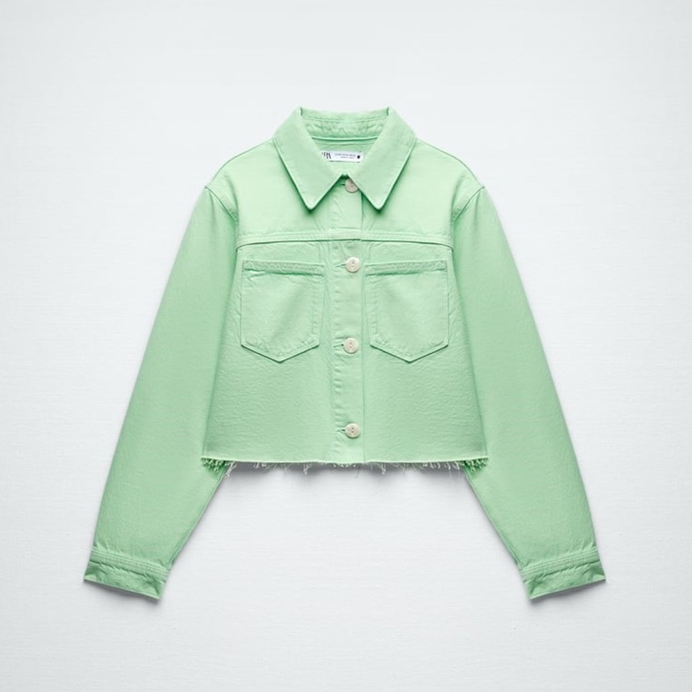 Zara Cropped Denim Jacket XS